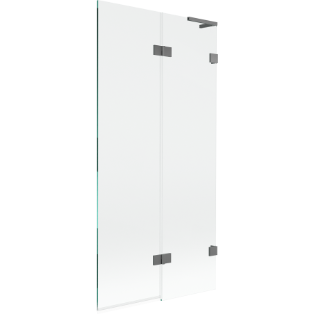 Mexen Lunar L vonios ekranas, dviejų dalių, dešinysis 90 x 150 cm, skaidrus, ginkluotasis metalas - 897L-090-100-95-00-P