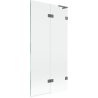 Mexen Lunar L vonios pertvara 2 sparnų, dešinė 90 x 150 cm, skaidri, tamsaus metalo - 897L-090-100-95-00-P