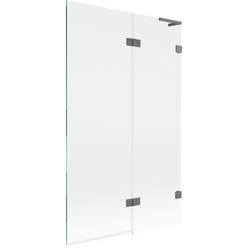 Mexen Lunar L vonios ekrano 2-dalių dešinys 110 x 150 cm, skaidrus, ginkluotasis metalas - 897L-110-100-95-00-P