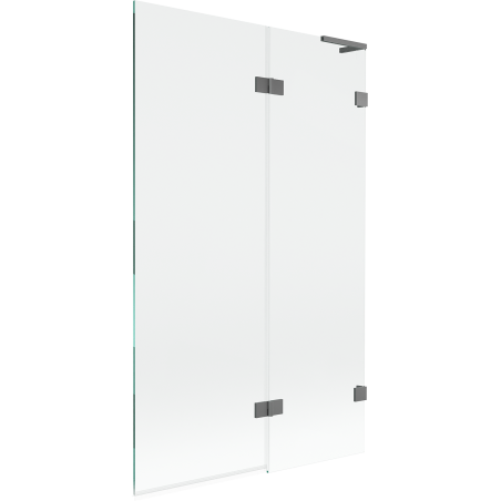 Mexen Lunar L vonios ekrano 2-dalių dešinys 110 x 150 cm, skaidrus, ginkluotasis metalas - 897L-110-100-95-00-P