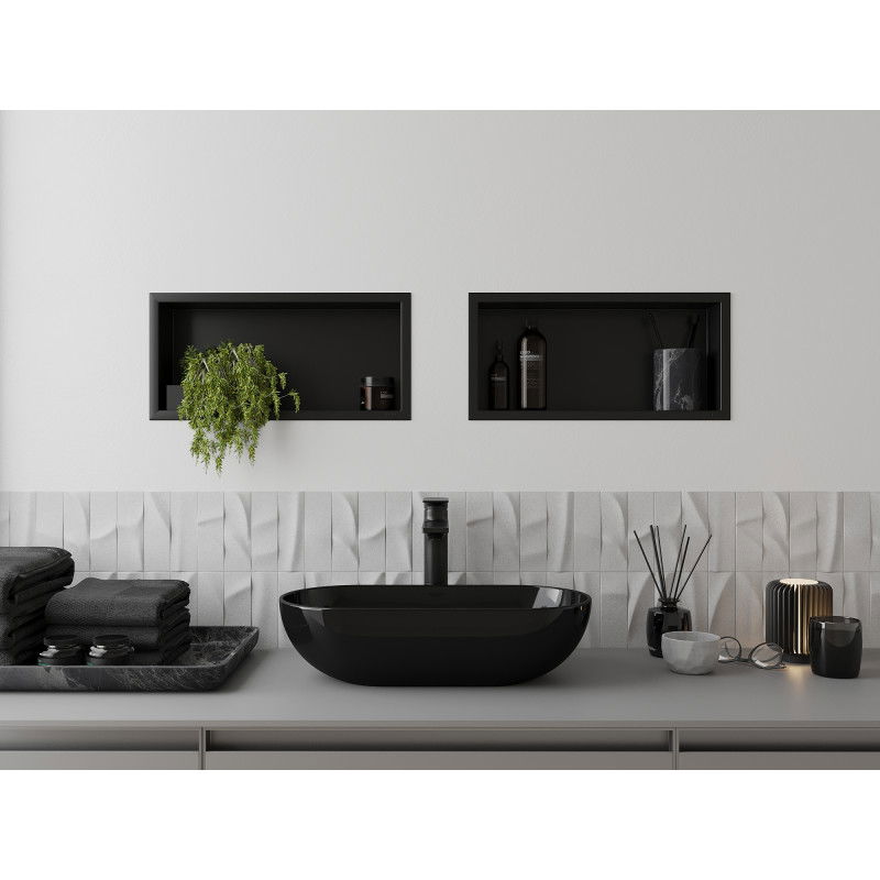 Mexen X-Wall-R nišinė lentyna su apvadu 45 x 20 cm, juoda - 1970452010