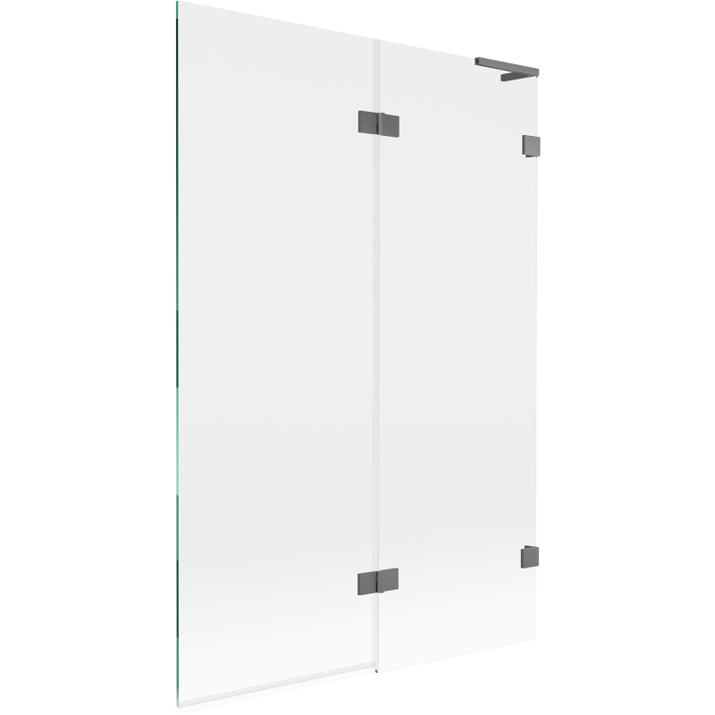Mexen Lunar L vonios ekrano dešinysis 2-jų sparnų 120 x 150 cm, skaidrus, gun metal - 897L-120-100-95-00-P