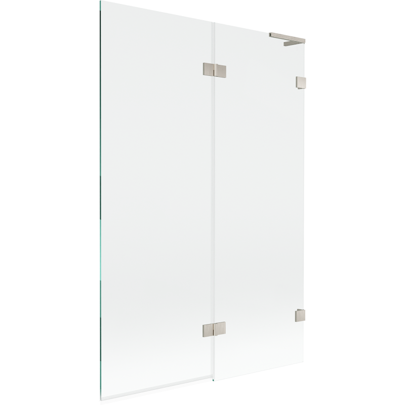 Mexen Lunar L vonios pertvara su 2 sparnais, dešinė, 120 x 150 cm, skaidri, šlifuotas nikelis - 897L-120-100-97-00-P