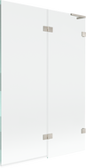 Mexen Lunar L vonios pertvara su 2 sparnais, dešinė, 120 x 150 cm, skaidri, šlifuotas nikelis - 897L-120-100-97-00-P