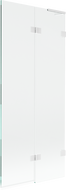 Mexen Lunar L dviejų dalių vonios ekranas dešinysis 80 x 150 cm, permatomas, baltas - 897L-080-100-20-00-P