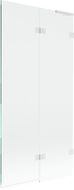 Mexen Lunar L vonios pertvara 2-durė dešinė 90 x 150 cm, permatomas, baltas - 897L-090-100-20-00-P