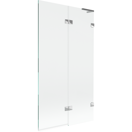 Mexen Lunar L vonios pertvara, dviejų dalių, dešinė, 100 x 150 cm, skaidri, chromas - 897L-100-100-01-00-P