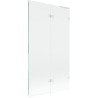 Mexen Lunar L vonios sienelė, 2-durų, dešinė, 100 x 150 cm, skaidrus, baltas - 897L-100-100-20-00-P