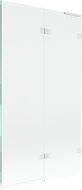 Mexen Lunar L vonios sienelė, 2-durų, dešinė, 100 x 150 cm, skaidrus, baltas - 897L-100-100-20-00-P