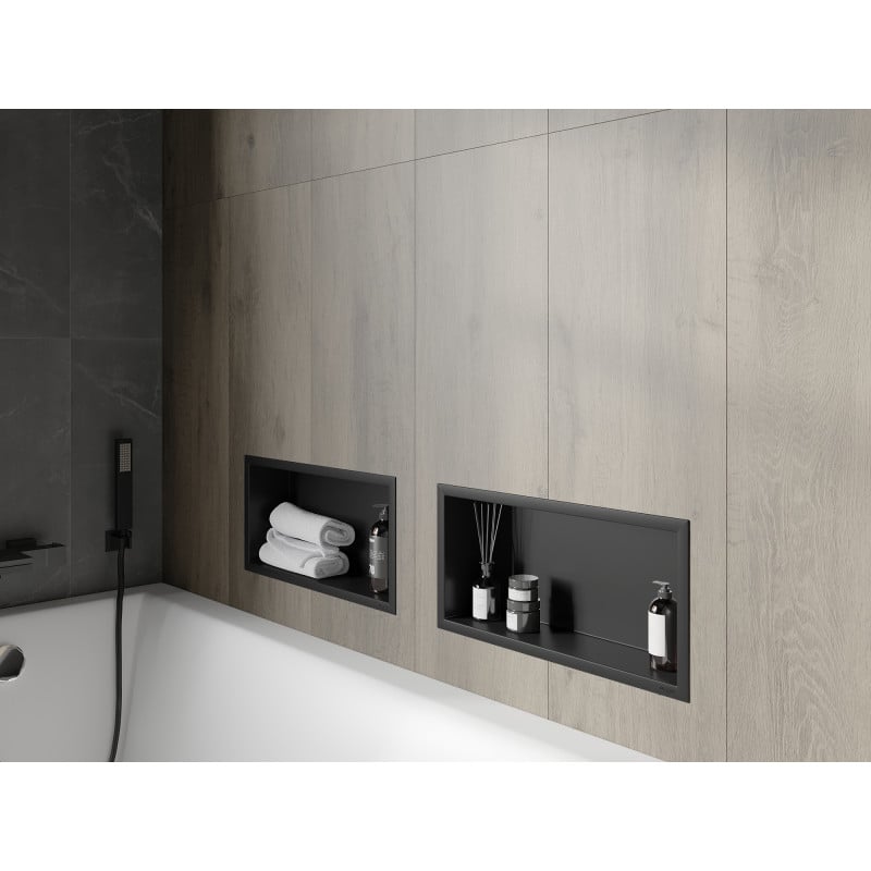 Mexen X-Wall-R nišinė lentyna su apvadu 45 x 20 cm, juoda - 1970452010