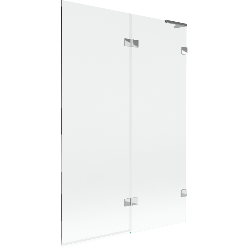 Mexen Lunar L vonios kambario užtvara, 2-jų dalių, dešinė, 120 x 150 cm, skaidri, chromuota - 897L-120-100-01-00-P