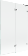 Mexen Lunar L vonios kambario užtvara, 2-jų dalių, dešinė, 120 x 150 cm, skaidri, chromuota - 897L-120-100-01-00-P