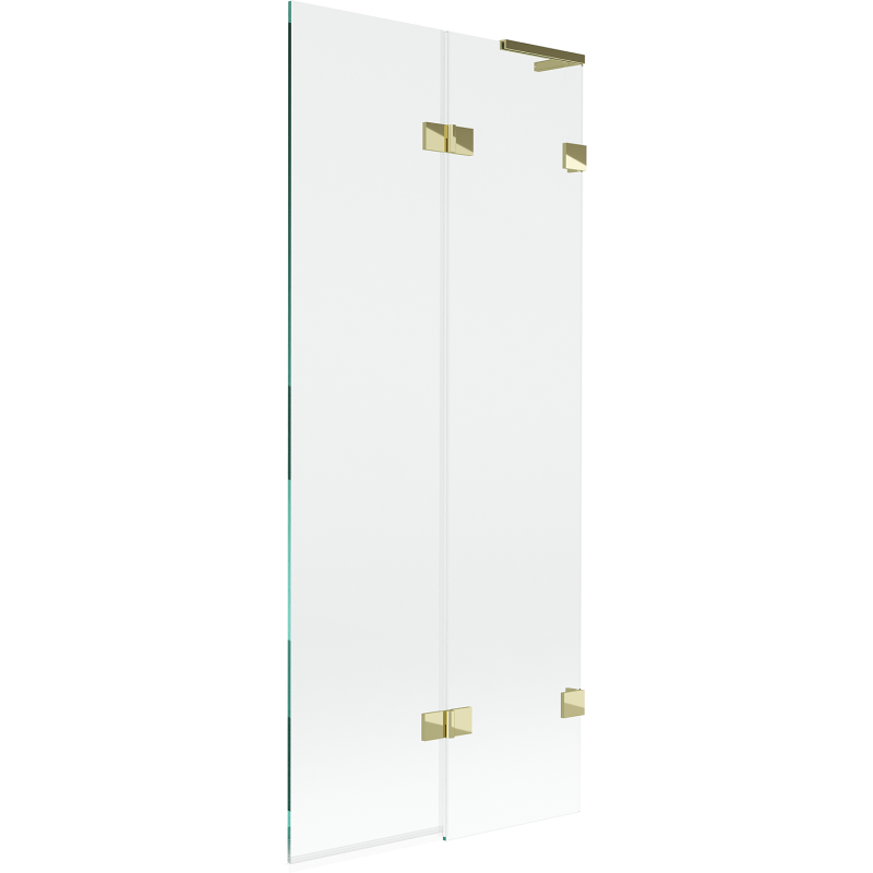 Mexen Lunar L vonios uždanga 2-jų dalių dešinė 80 x 150 cm, skaidrus, auksinis - 897L-080-100-50-00-P