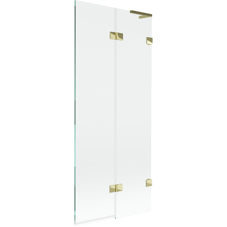 Mexen Lunar L vonios uždanga 2-jų dalių dešinė 80 x 150 cm, skaidrus, auksinis - 897L-080-100-50-00-P
