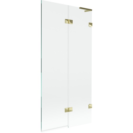 Mexen Lunar L vonios sienelė, 2-durų, dešinė, 90 x 150 cm, permatoma, auksinė - 897L-090-100-50-00-P