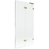 Mexen Lunar L vonios ekranas, 2-jų durų, dešininis 90 x 150 cm, permatomas, auksinis - 897L-090-100-50-00-P