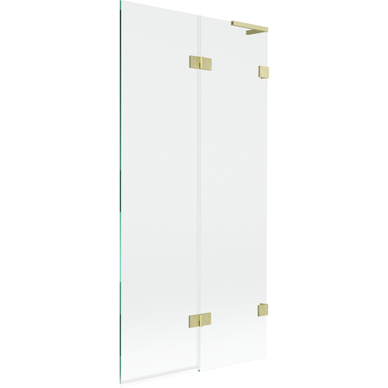 Mexen Lunar L vonios ekrano 2-durų dešinys 90 x 150 cm, permatomas, auksinis matinio šepetėlio - 897L-090-100-55-00-P