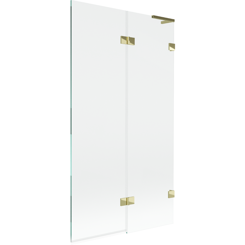 Mexen Lunar L vonios pertvara 2-panelių dešinės pusės 100 x 150 cm, skaidrus, auksinis - 897L-100-100-50-00-P