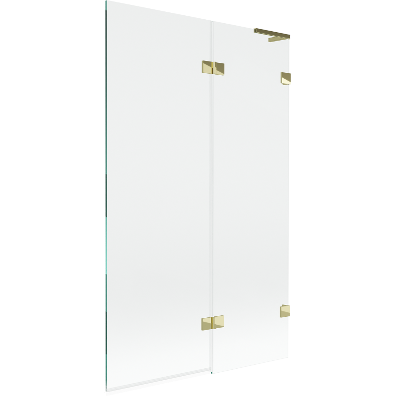 Mexen Lunar L vonios kambario ekranas 2-jų dalių, dešinysis 110 x 150 cm, permatomas, auksinis - 897L-110-100-50-00-P