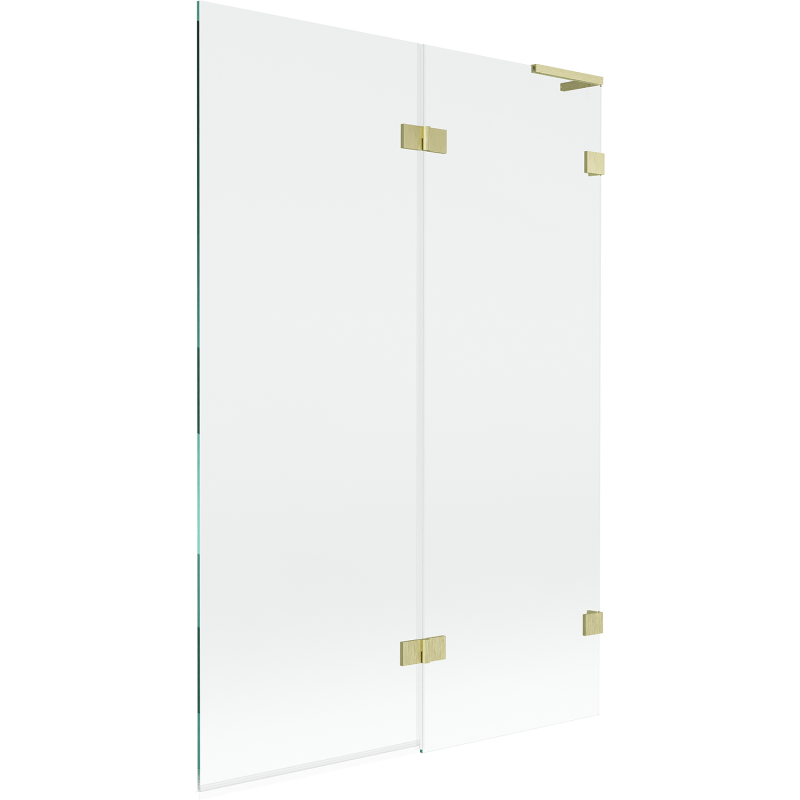 Mexen Lunar L vonios ekrano dviejų durų dešinė 120 x 150 cm, skaidri, auksinė šlifuota - 897L-120-100-55-00-P