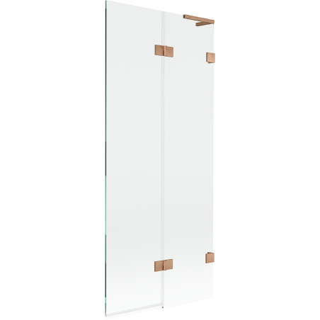 Mexen Lunar L vonios ekranas, dviejų dalių, dešinysis 80 x 150 cm, skaidrus, valcuota varis - 897L-080-100-65-00-P