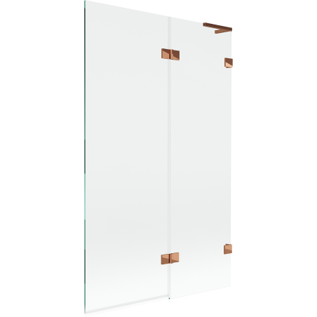 Mexen Lunar L vonios pertvara dvi durys, teisinga 110 x 150 cm, skaidri, rožinis auksas - 897L-110-100-60-00-P