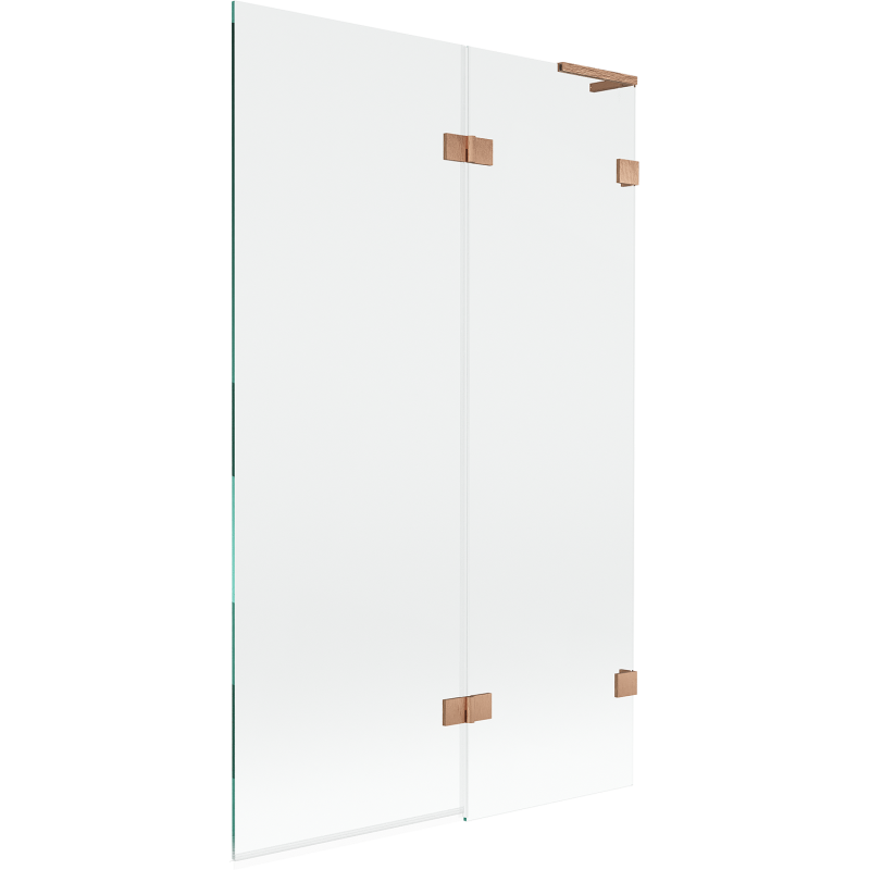 Mexen Lunar L vonios pertvara, 2 dalių, dešinė, 110 x 150 cm, skaidri, šlifuotas varis - 897L-110-100-65-00-P