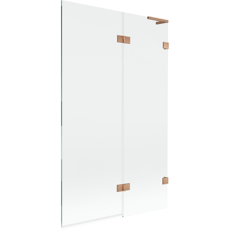 Mexen Lunar L vonios pertvara, 2 dalių, dešinė, 110 x 150 cm, skaidri, šlifuotas varis - 897L-110-100-65-00-P