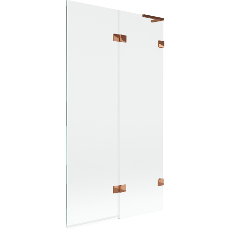 Mexen Lunar L vonios užuolaida su 2 varčiomis dešinioji 100 x 150 cm, permatoma, rožinis auksas - 897L-100-100-60-00-P