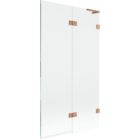 Mexen Lunar L vonios sienelė 2-durys dešinė 100 x 150 cm, skaidrus, šepečiuota varis - 897L-100-100-65-00-P