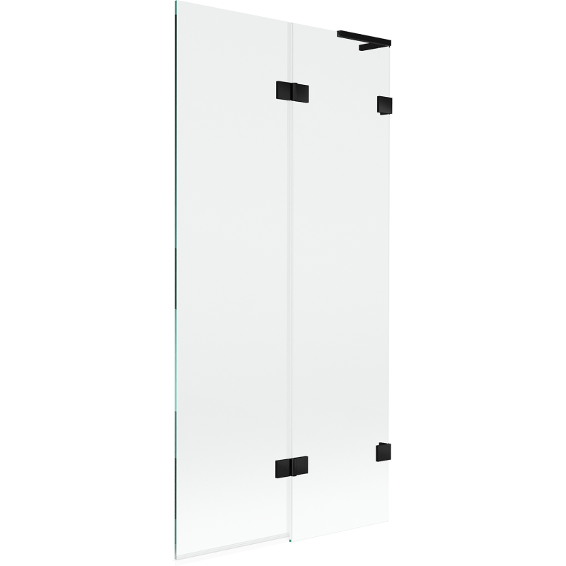 Mexen Lunar L vonios sienelė, 2 durys, dešinė, 90 x 150 cm, skaidrus, juodas - 897L-090-100-70-00-P