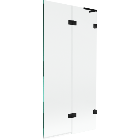 Mexen Lunar L vonios sienelė, 2 durys, dešinė, 90 x 150 cm, skaidrus, juodas - 897L-090-100-70-00-P