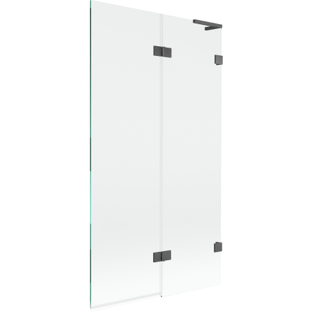 Mexen Lunar L vonios kambario pertvara 2-durisų dešinė 100 x 150 cm, skaidri, gun gray šėtoninė - 897L-100-100-66-00-P