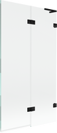 Mexen Lunar L vonios sienelė, 2 sparnų, dešinė 100 x 150 cm, skaidri, juoda - 897L-100-100-70-00-P