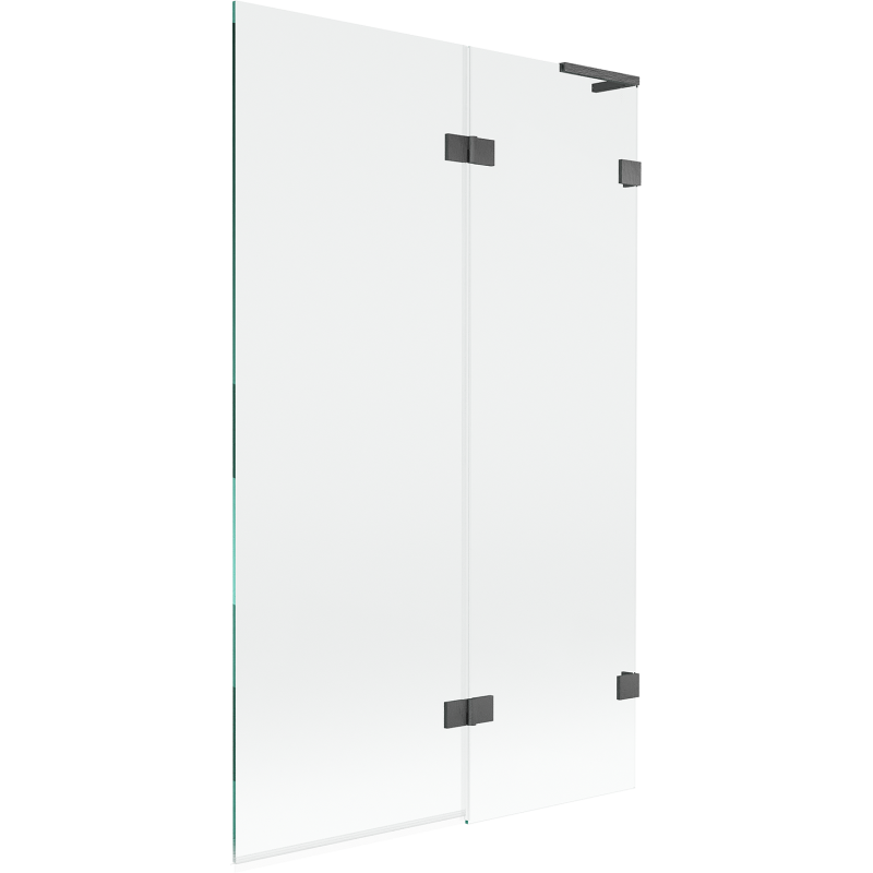 Mexen Lunar L dviejų dalių vonios užuolaida, dešinė 110 x 150 cm, skaidrus, šlifuotas ginklų pilkas