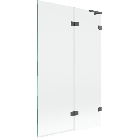 Mexen Lunar L dviejų dalių vonios užuolaida, dešinė 110 x 150 cm, skaidrus, šlifuotas ginklų pilkas