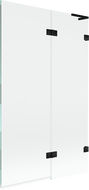 Mexen Lunar L sulankstoma vonios panelė, 2-durų, dešinė 110 x 150 cm, skaidri, juoda - 897L-110-100-70-00-P