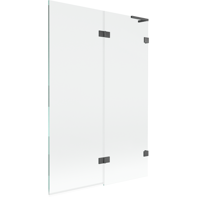 Mexen Lunar L vonios pertvaros 2 dalių dešinė 120 x 150 cm, skaidri, šešėlio pilka matinė - 897L-120-100-66-00-P