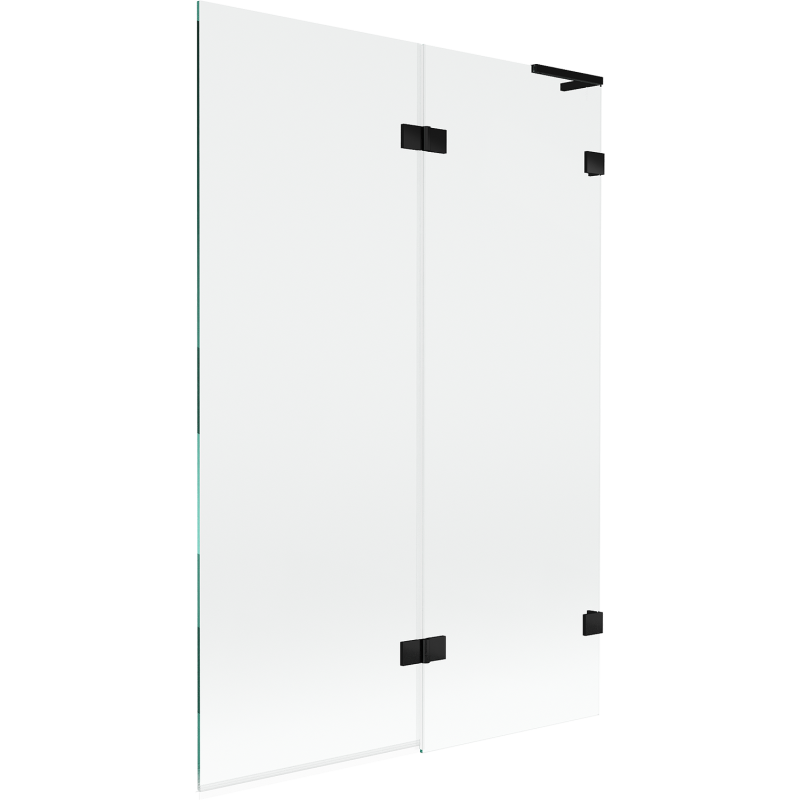 Mexen Lunar L vonios pertvara 2-durų dešinė 120 x 150 cm, permatoma, juoda - 897L-120-100-70-00-P