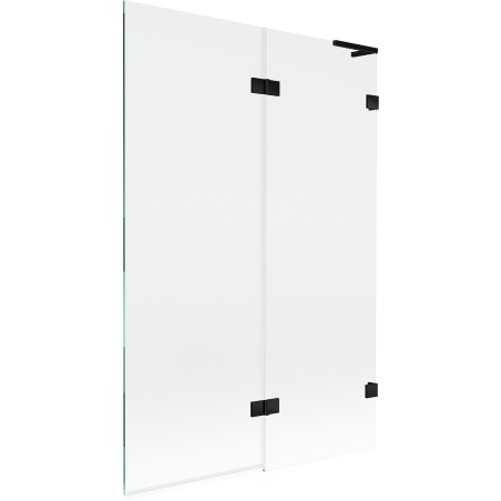 Mexen Lunar L vonios pertvara 2-durų dešinė 120 x 150 cm, permatoma, juoda - 897L-120-100-70-00-P