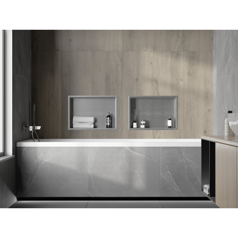 Mexen X-Wall-R nišinė lentyna su apvadu 45 x 30 cm, inox - 1910453010