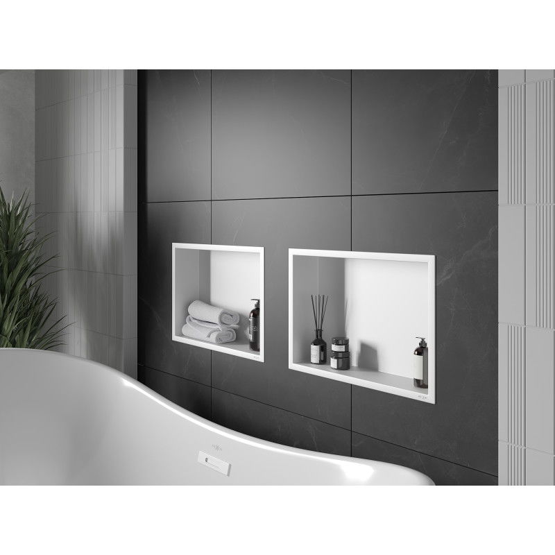 Mexen X-Wall-R nišinė lentyna su apvadu 45 x 30 cm, balta - 1920453010