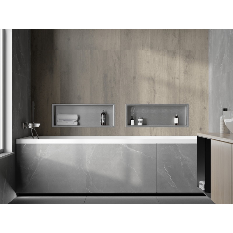 Mexen X-Wall-R nišinė lentyna su apvadu 60 x 20 cm, inox - 1910602010