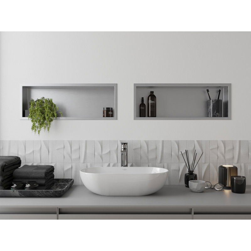 Mexen X-Wall-R įterptinė lentyna su apvadu 60 x 20 cm, inox - 1910602010