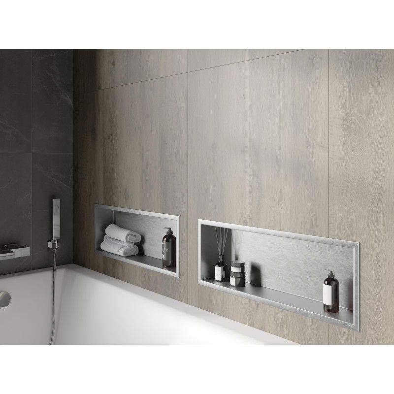Mexen X-Wall-R įterptinė lentyna su apvadu 60 x 20 cm, inox - 1910602010