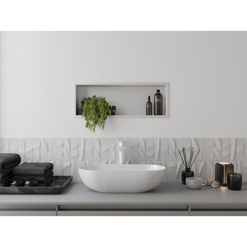 Mexen X-Wall-R įmontuojama lentyna su apvadu 60 x 20 cm, balta - 1920602010