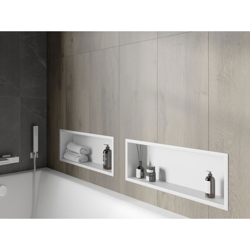 Mexen X-Wall-R įmontuojama lentyna su apvadu 60 x 20 cm, balta - 1920602010