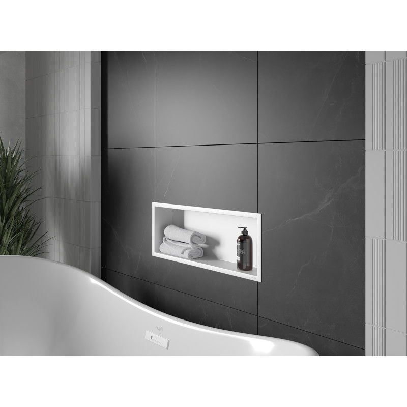 Mexen X-Wall-R įmontuojama lentyna su apvadu 60 x 20 cm, balta - 1920602010