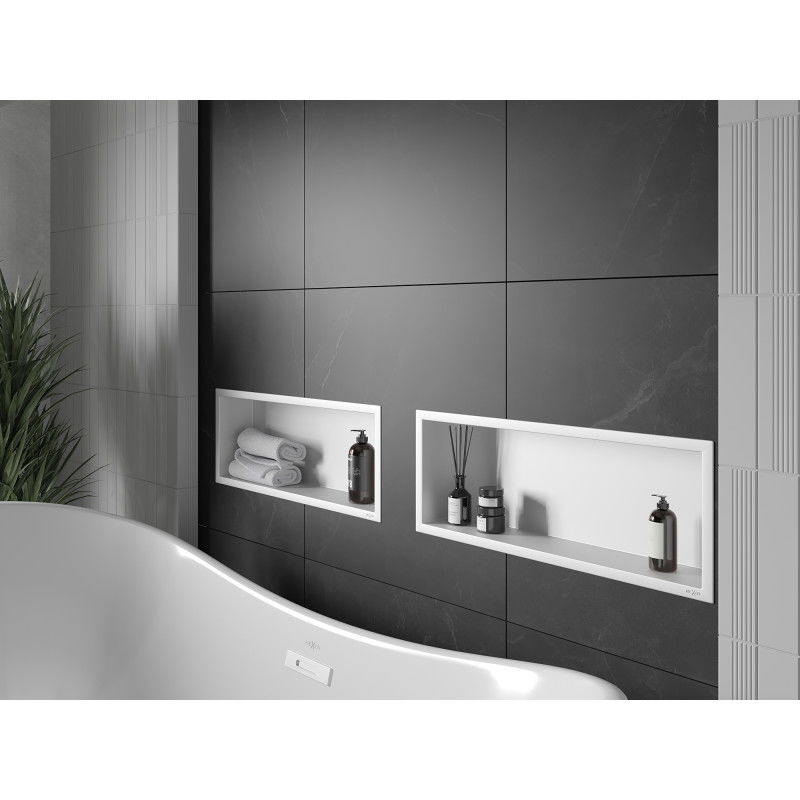 Mexen X-Wall-R įmontuojama lentyna su apvadu 60 x 20 cm, balta - 1920602010