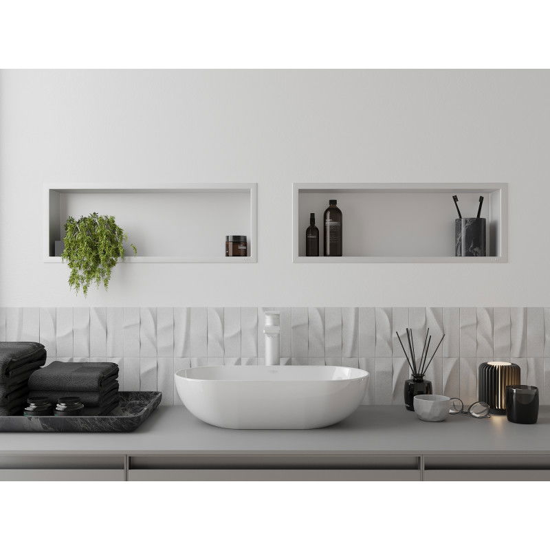 Mexen X-Wall-R įmontuojama lentyna su apvadu 60 x 20 cm, balta - 1920602010